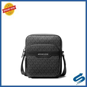 Mini Crossbody Flight Bag for Travel, Durable Canvas with Logo Print